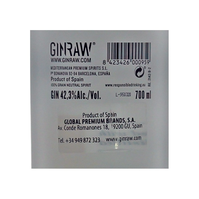 Ginraw Barcelona Gastronomic Gin 0,7 L 42,3% vol Ginraw Barcelona Gastronomic Gin 0,7 L 42,3% vol