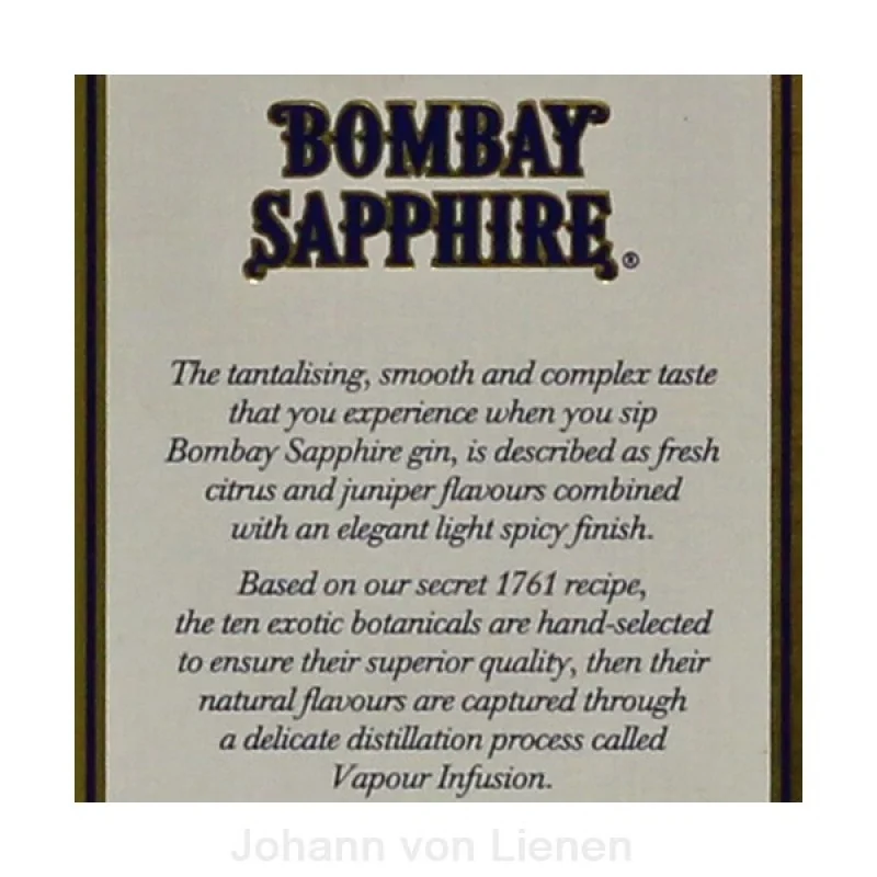 Bombay Sapphire London Dry Gin 1 L 40% vol Bombay Sapphire London Dry Gin 1 L 40% vol