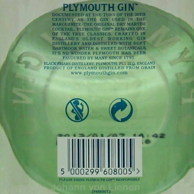 Plymouth Gin 0,7 L 41,2%vol Plymouth Gin 0,7 L 41,2%vol