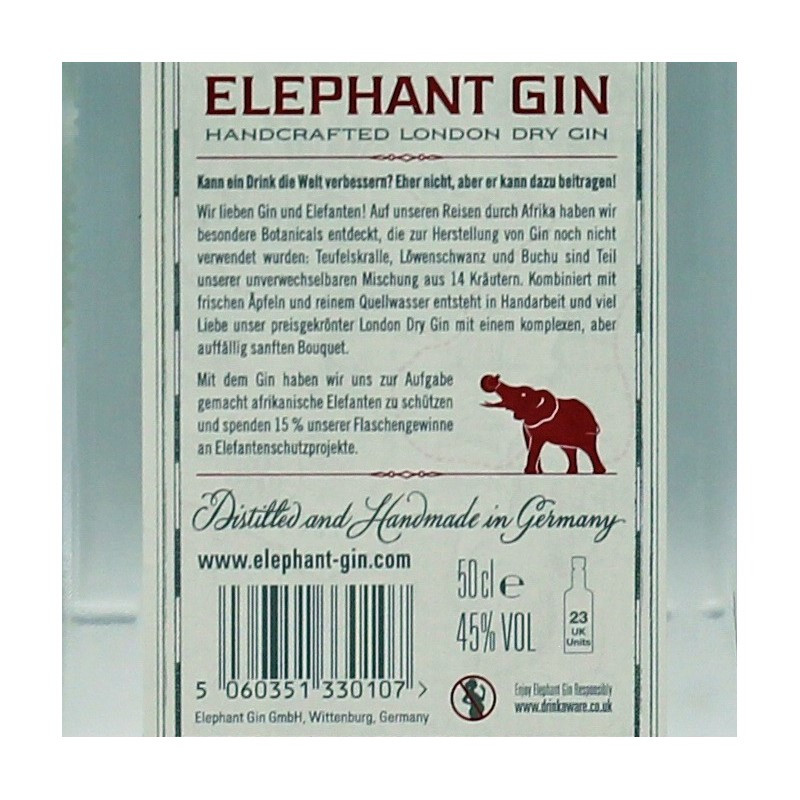Elephant London Dry Gin 0,5 L 45%vol Elephant London Dry Gin 0,5 L 45%vol