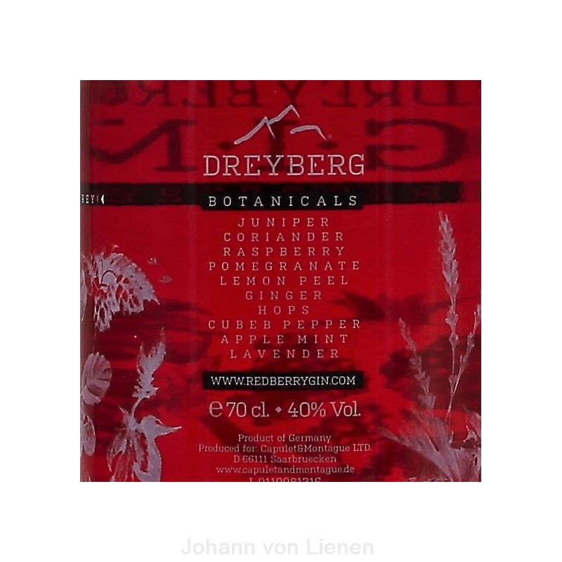 Dreyberg Red Berry Gin 0,7 L 40%vol Dreyberg Red Berry Gin 0,7 L 40%vol