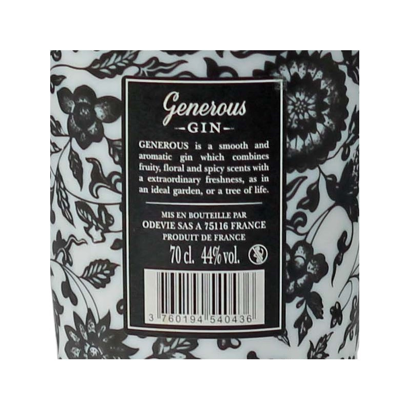 Generous Gin aus Frankreich 0,7 L 44% vol Generous Gin aus Frankreich 0,7 L 44% vol