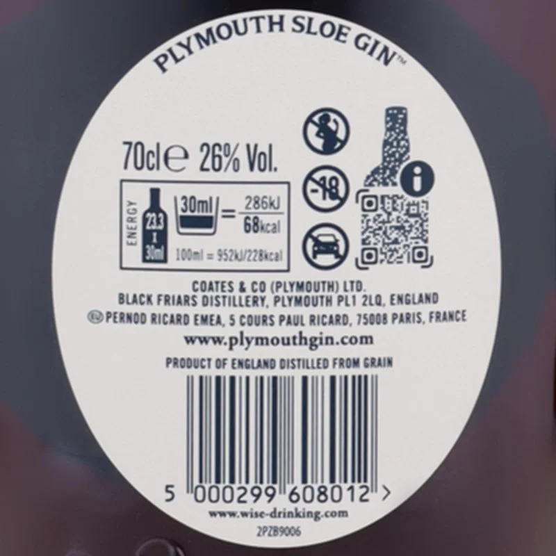Plymouth Sloe Gin 0,7 L 26% vol Plymouth Sloe Gin 0,7 L 26% vol