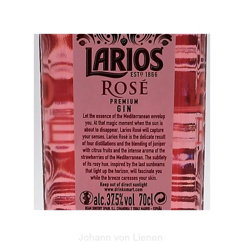 Larios Rose Gin 0,7 L 37,5%vol Larios Rose Gin 0,7 L 37,5%vol