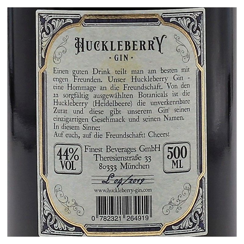 Huckleberry Gin 0,5 L 44% vol Huckleberry Gin 0,5 L 44% vol