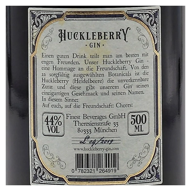 Huckleberry Gin 0,5 L 44% vol Huckleberry Gin 0,5 L 44% vol