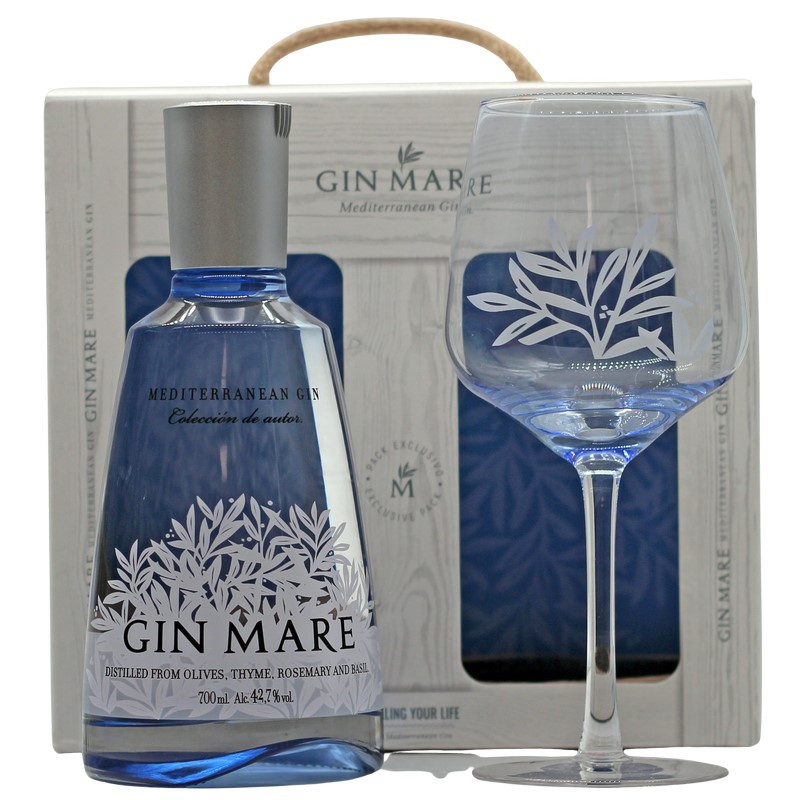 Gin Mare Geschenk-Set mit Glas 0,7 L 42,7% vol