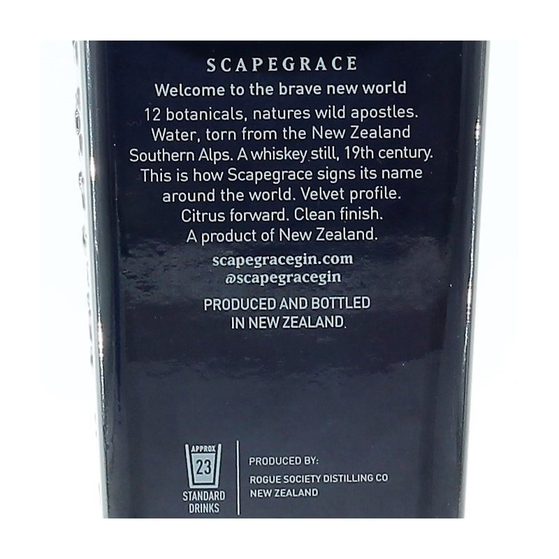 Scapegrace Premium Dry Gin New Zealand 0,7 L 42,2% vol Scapegrace Premium Dry Gin New Zealand 0,7 L 42,2% vol