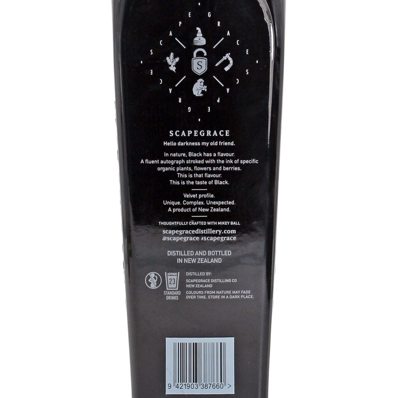 Scapegrace Black Premium Dry Gin 0,7 L 41,6% vol Scapegrace Black Premium Dry Gin 0,7 L 41,6% vol
