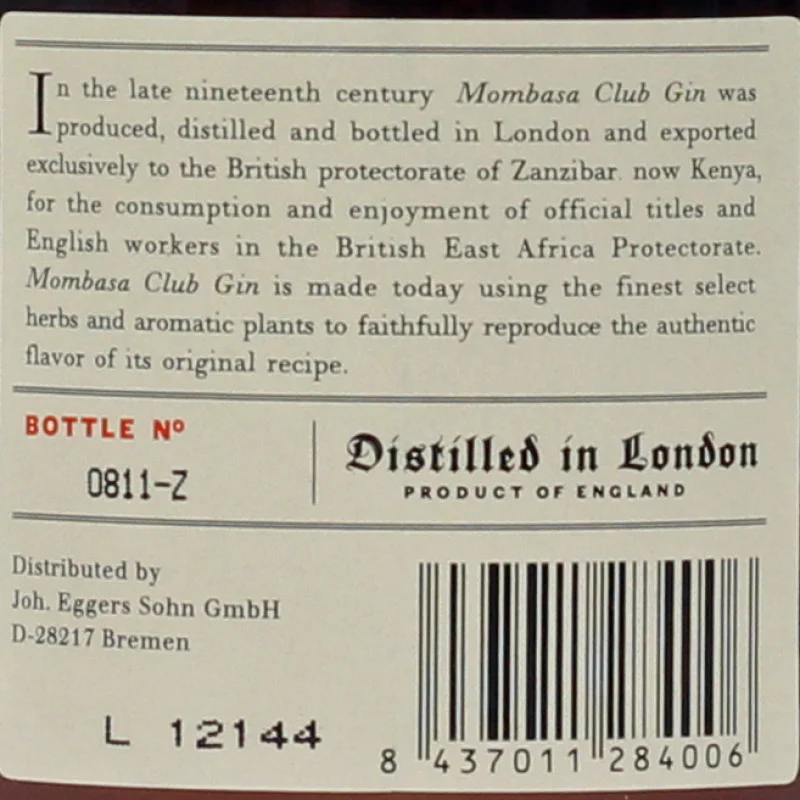 Mombasa Club Gin