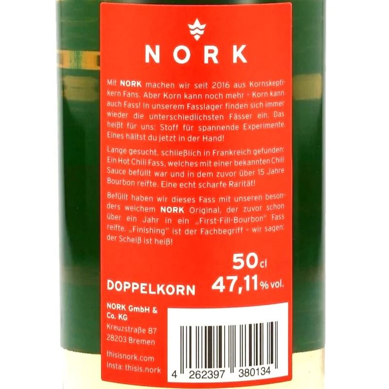 Nork Original X Hot Chili Cask 0,5 L 47,11% vol Nork Original X Hot Chili Cask 0,5 L 47,11% vol