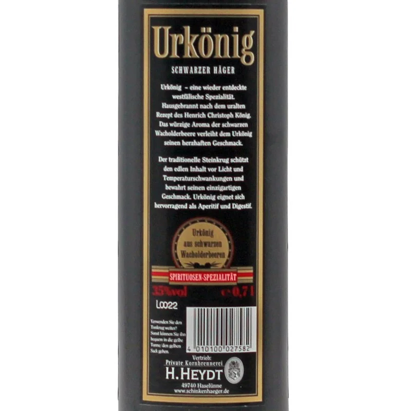 Urkönig Schwarzer Häger 0,7 L 35% vol Urkönig Schwarzer Häger 0,7 L 35% vol
