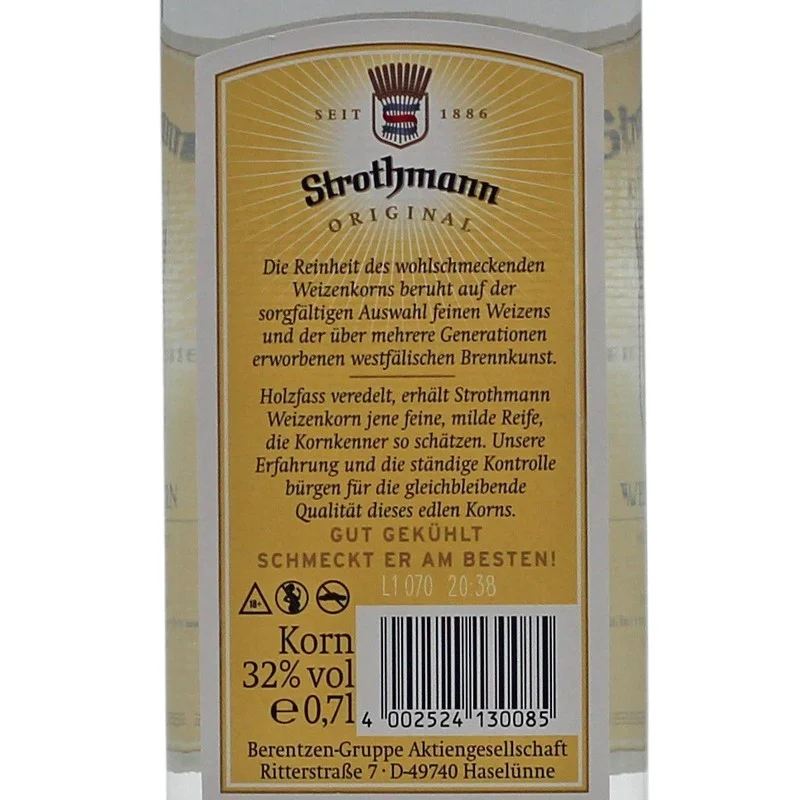 Strothmann Weizenkorn 0,7 Ltr. 32% vol