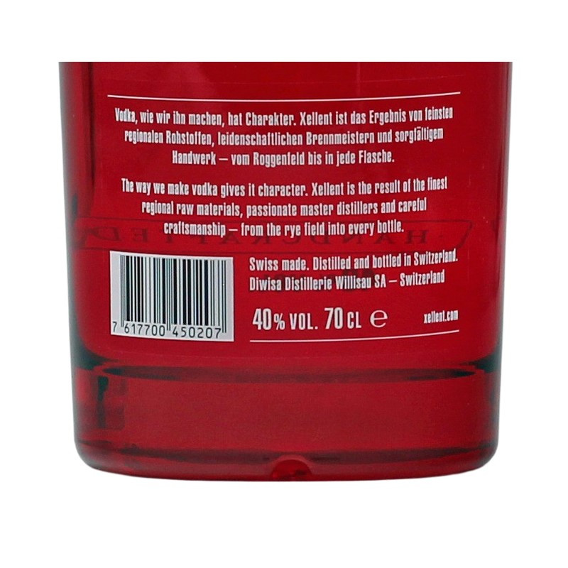 Xellent Swiss Vodka 0,7 L 40% vol Xellent Swiss Vodka 0,7 L 40% vol