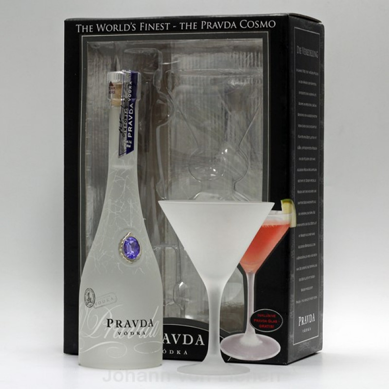 Pravda Vodka Cosmo Gift Set 0,35 L 40%vol