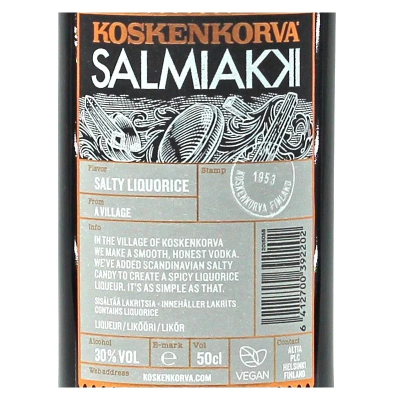 Koskenkorva Salmiakki 30 % vol – Lakritzlikör 0,5 L aus Finnland