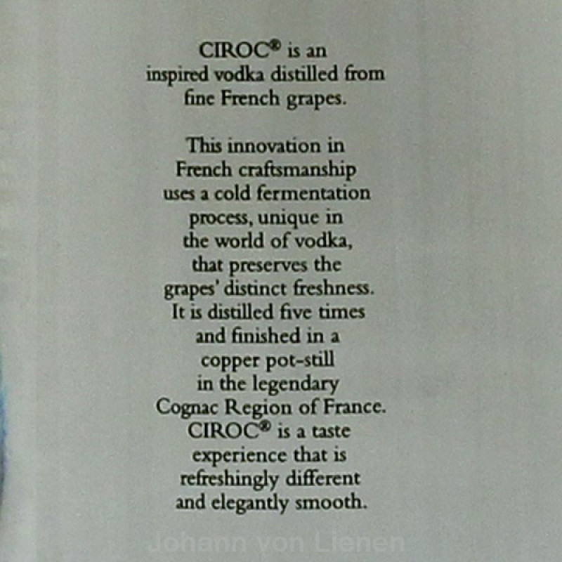 Ciroc Vodka 0,7 L 40%vol Ciroc Vodka 0,7 L 40%vol
