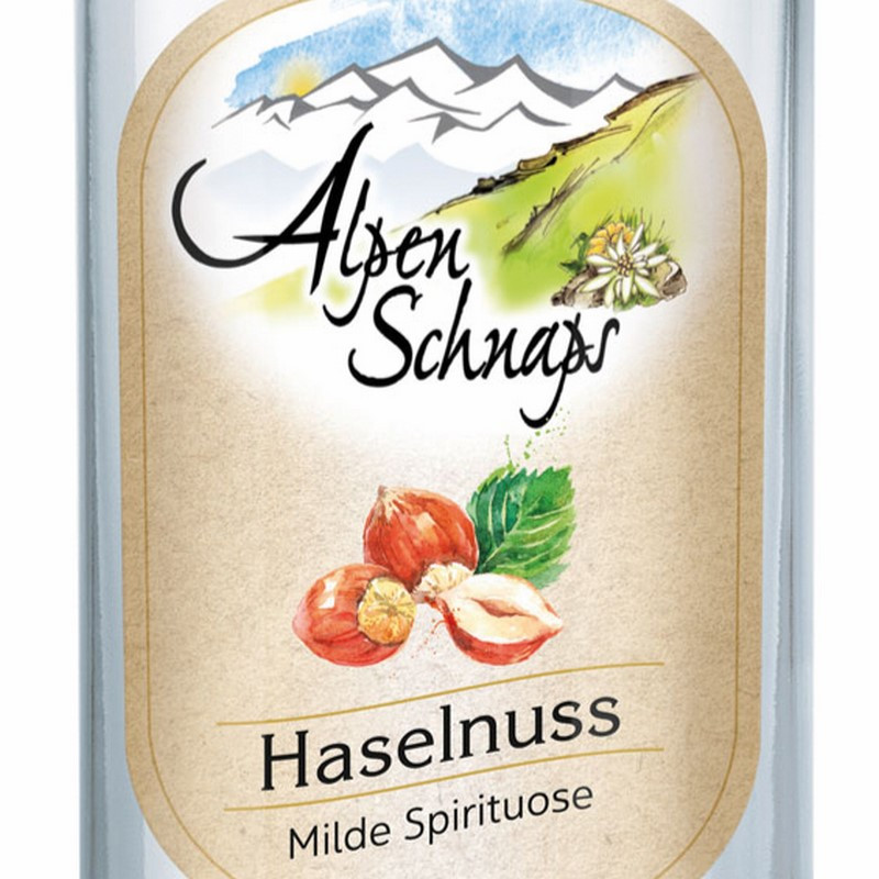 Alpenschnaps Steinbeisser Haselnuss milde Spirituose 1 L 33% vol
