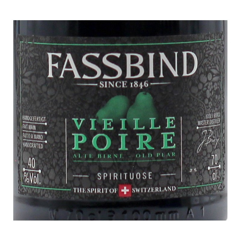 Fassbind Vieille Poire 0,7 L 40% vol Fassbind Vieille Poire 0,7 L 40% vol
