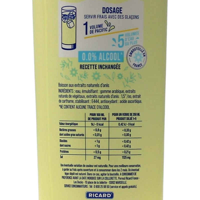 Ricard Pacific Pastis alkoholfrei 1 L 0% vol