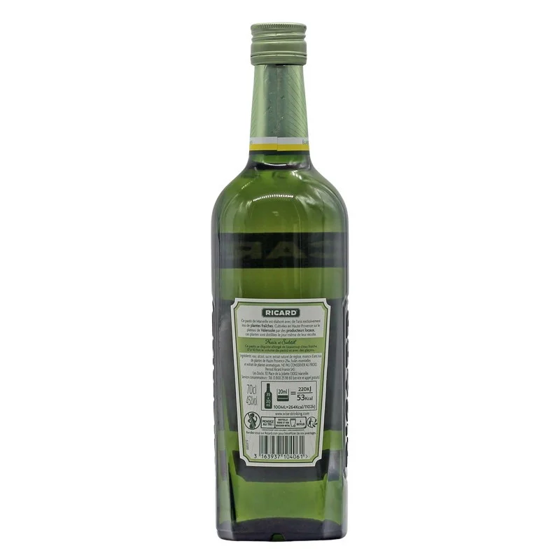 Ricard Plantes Fraiches Pastis de Marseille 0,7 L 45% vol