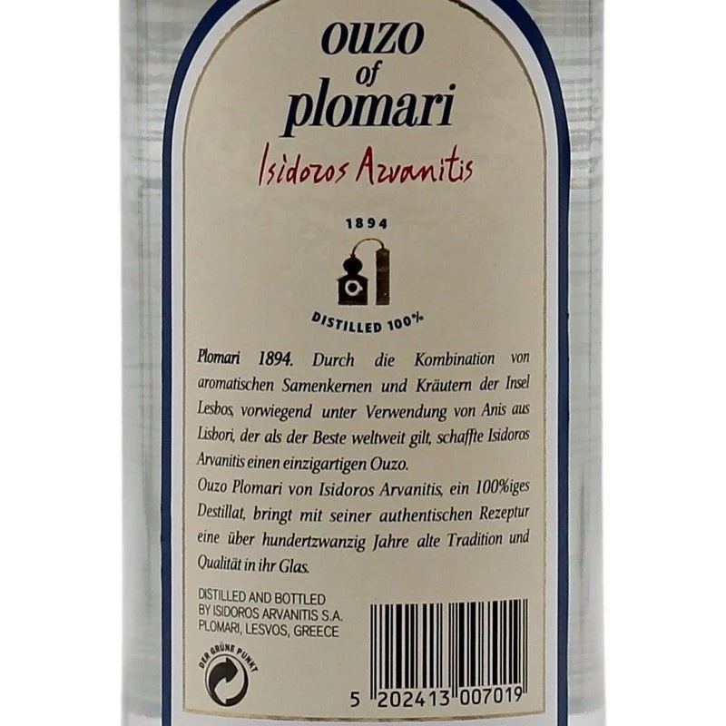 Arvanitis von Ouzo Spitzenprodukt Isidoros Plomari ein