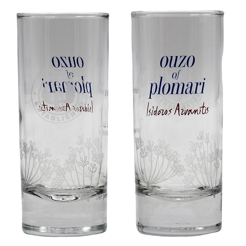 Ouzo Plomari mit 2 Gläsern 0,7 L 40% vol