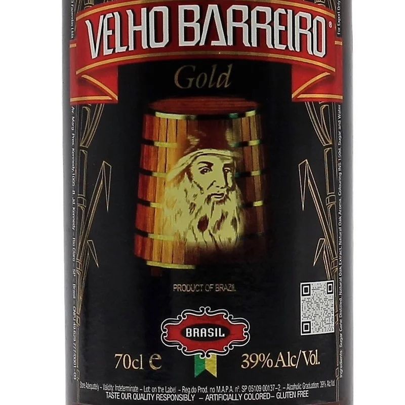 Velho Barreiro Gold Cachaca 0,7 L 39%vol