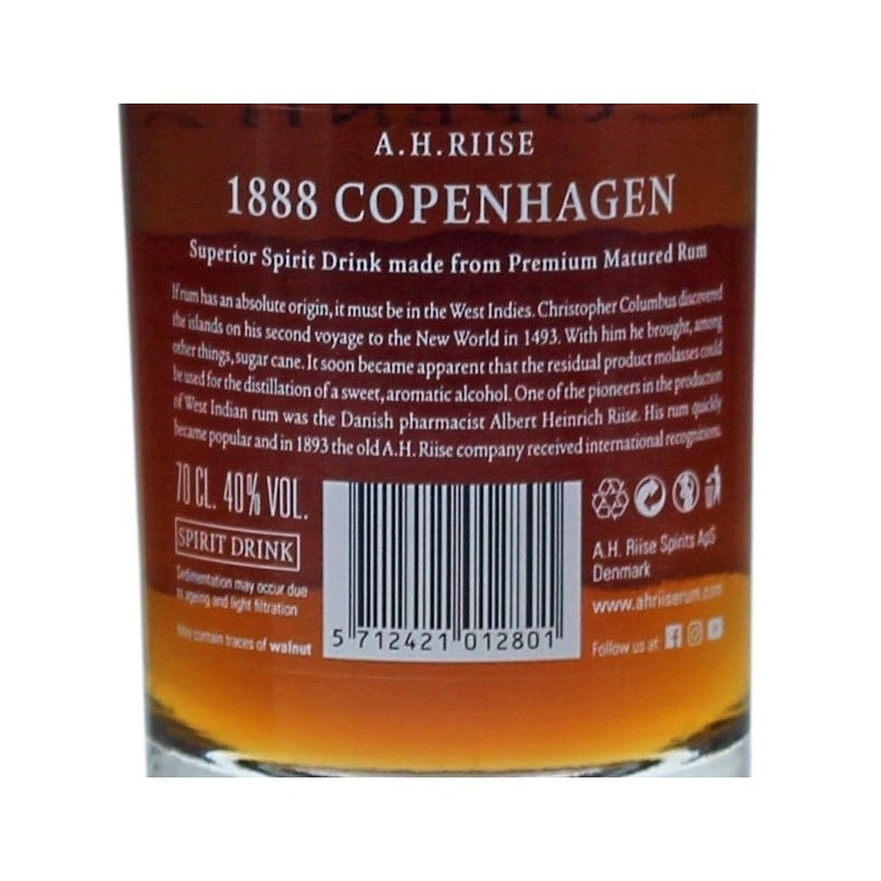 A. H. Riise XO Reserve 1888 Copenhagen 0,7 L 40% vol