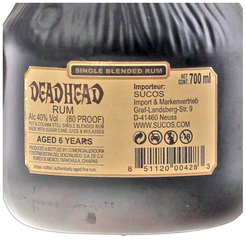 Deadhead Rum 0,7 L 40 % vol