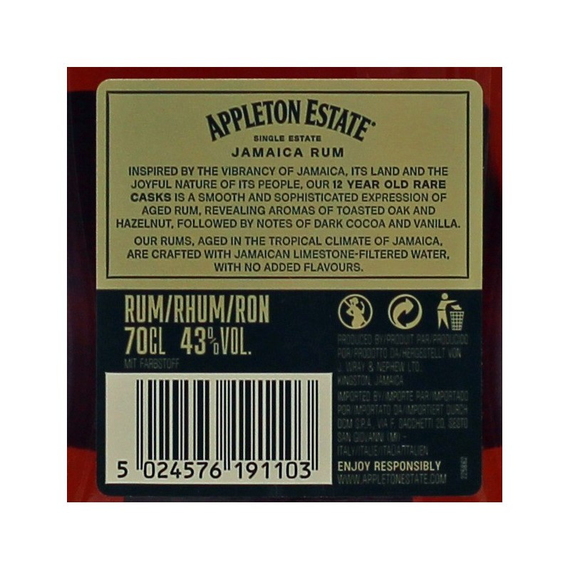 Appleton Estate 12 Years Jamaica Rum 0,7 L 43% vol Appleton Estate 12 Years Jamaica Rum 0,7 L 43% vol