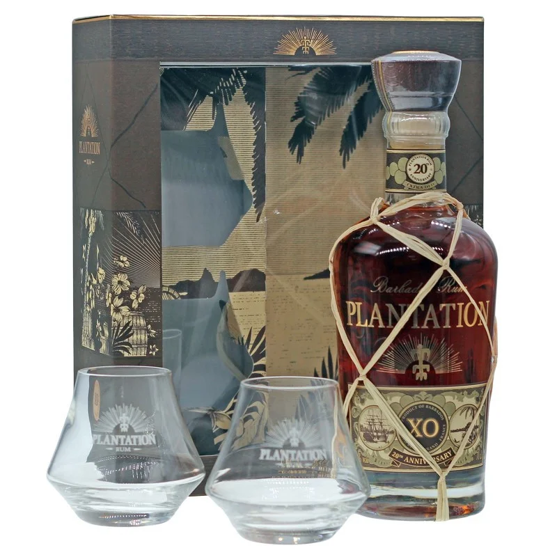 Plantation XO 20th Anniversary mit 2 Gläsern 0,7 L 40% vol Plantation XO 20th Anniversary mit 2 Gläsern 0,7 L 40% vol