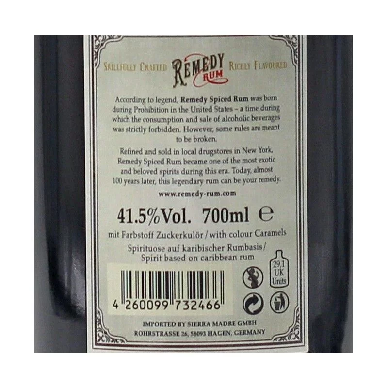 Remedy Spiced Rum 0,7 L 41,5% vol