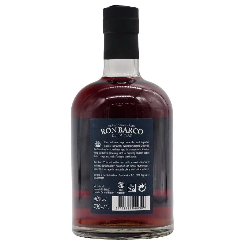 Ron Barco de Cargas 15 Jahre Solera Rum 0,7 L 40% vol