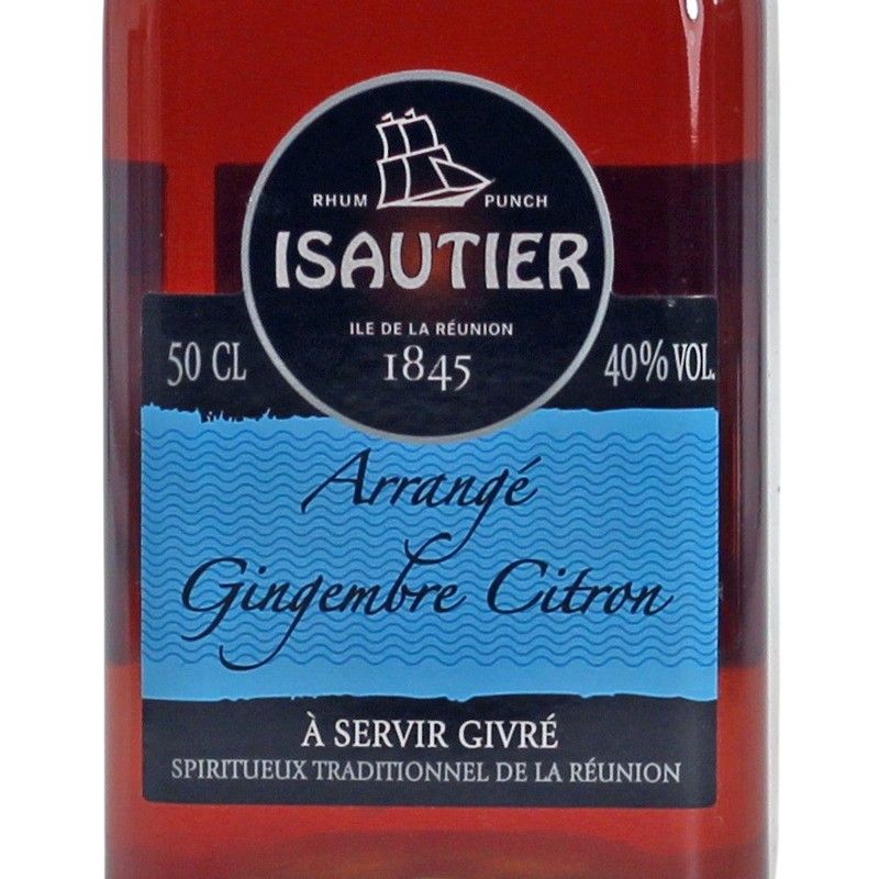 Isautier Arrange Gingembre Citron 0,5 L 40% vol Isautier Arrange Gingembre Citron 0,5 L 40% vol