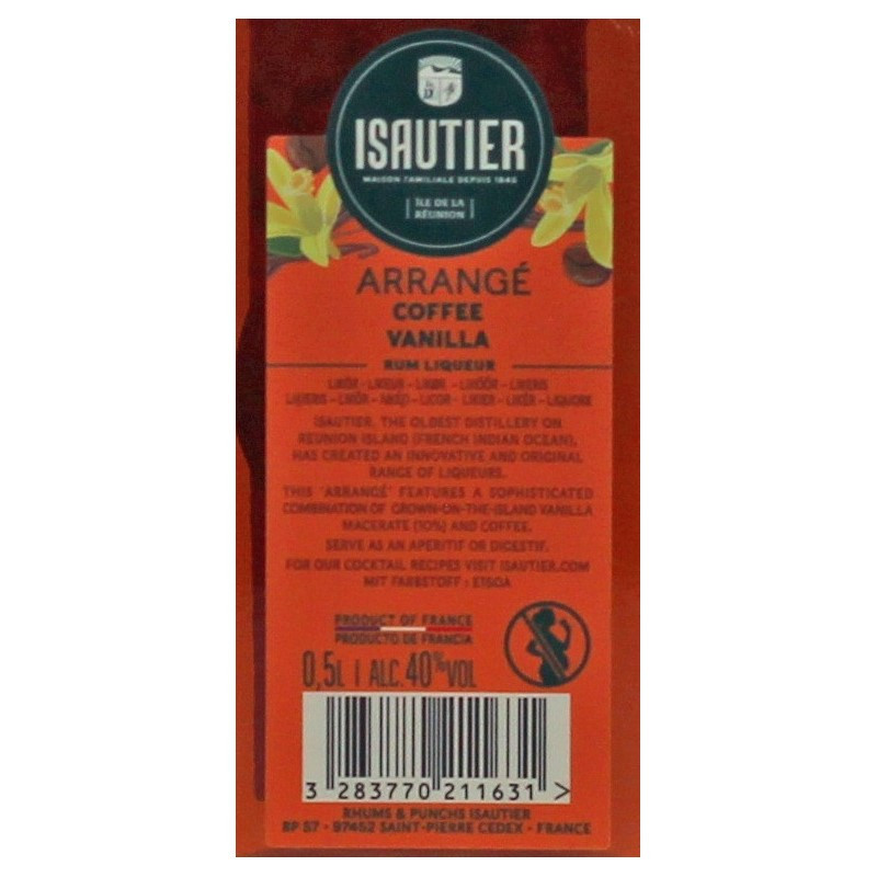 Isautier Arrange Coffee Vanilla 0,5 L 40% vol Isautier Arrange Coffee Vanilla 0,5 L 40% vol