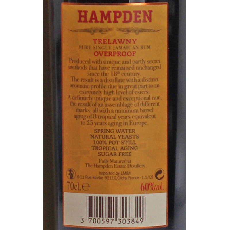Hampden Estate Overproof 0,7 L 60% vol Hampden Estate Overproof 0,7 L 60% vol