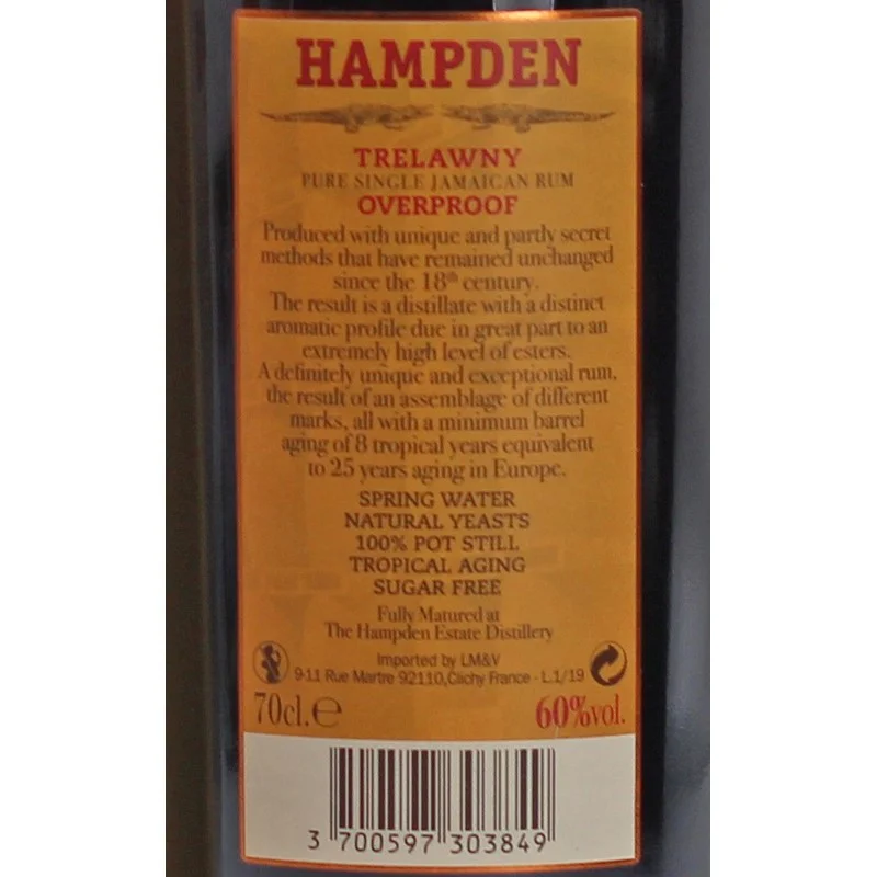 Hampden Estate Overproof 0,7 L 60% vol Hampden Estate Overproof 0,7 L 60% vol
