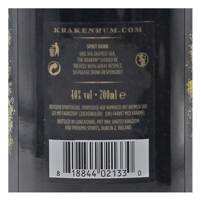 Kraken Black Spiced Unknown Deep 0,7 L 40% vol Kraken Black Spiced Unknown Deep 0,7 L 40% vol