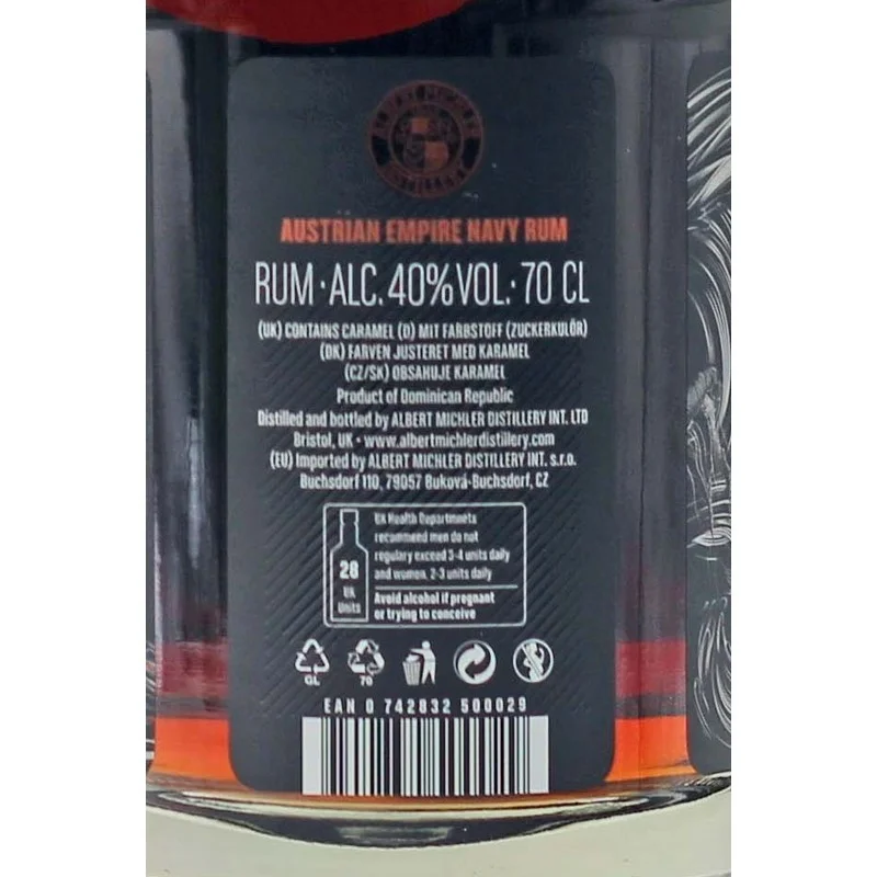 Austrian Empire Navy Rum Solera 18 Jahre 0,7 L 40% vol