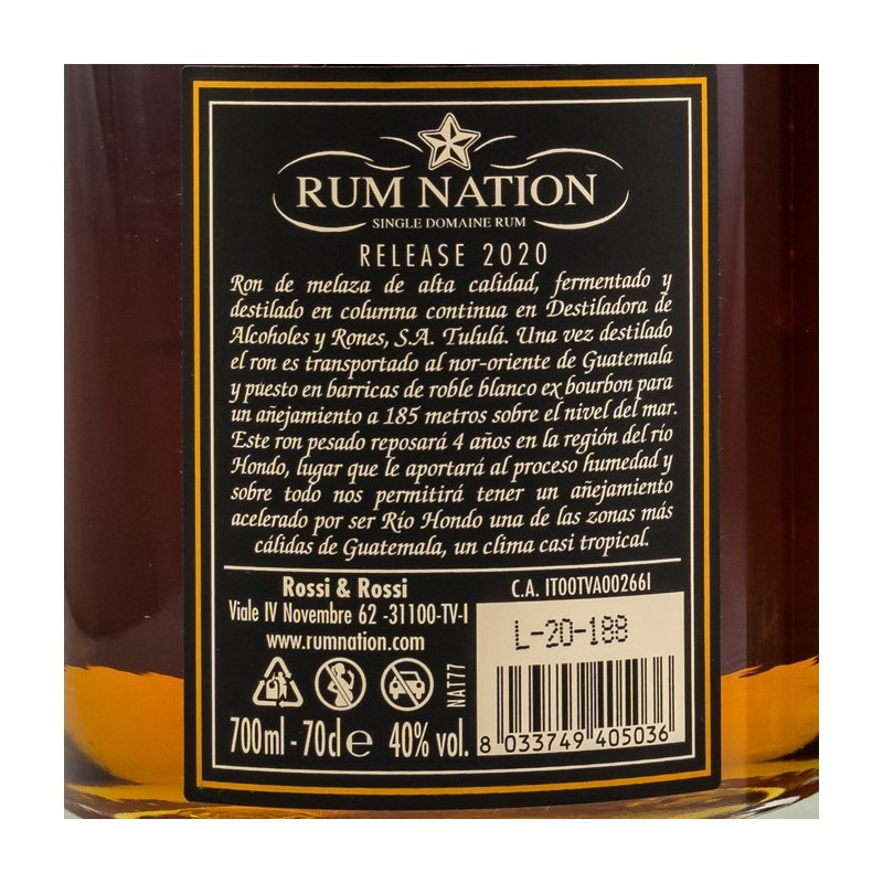 Rum Nation Guatemala Gran Reserva 0,7 L 40% vol