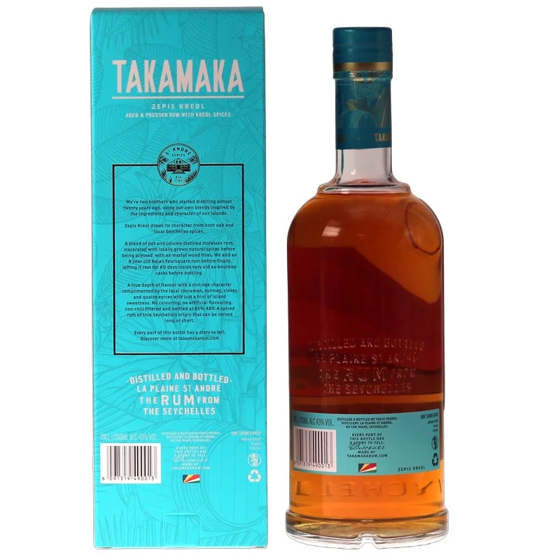 Takamaka St. Andre Zepis Kreol Rum 0,7 L 43% vol Takamaka St. Andre Zepis Kreol Rum 0,7 L 43% vol