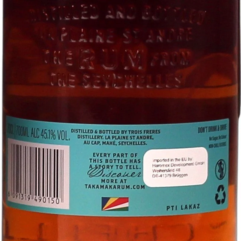 Takamaka St Andre PTI Lakaz Rum 0,7 L 45,1% vol Takamaka St Andre PTI Lakaz Rum 0,7 L 45,1% vol