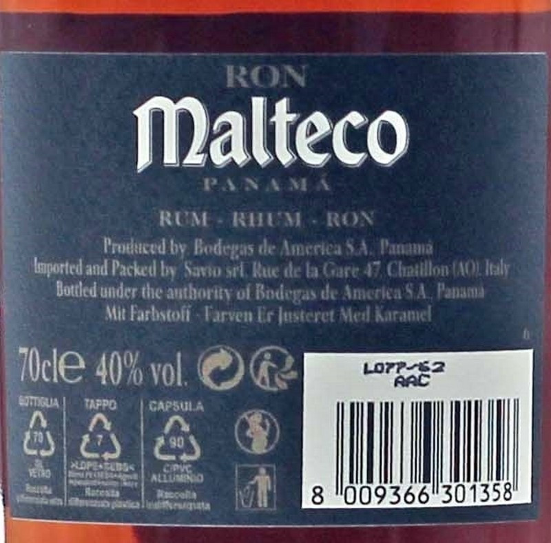 Malteco 6 Jahre Rum Reserva Genuina 0,7 L 40 % vol