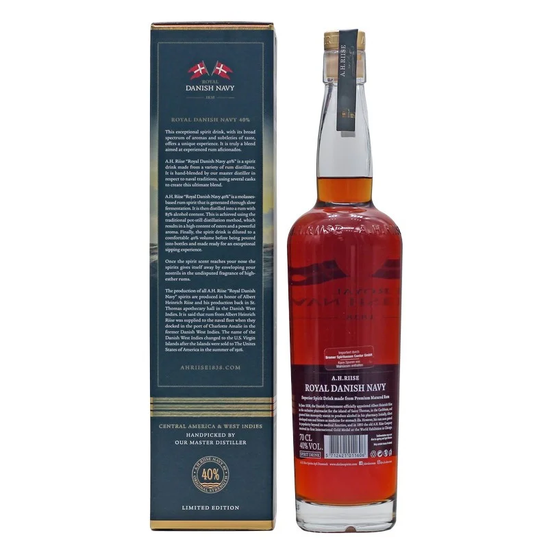 A.H. Riise Royal Danish Navy 0,7 L 40% vol A.H. Riise Royal Danish Navy 0,7 L 40% vol
