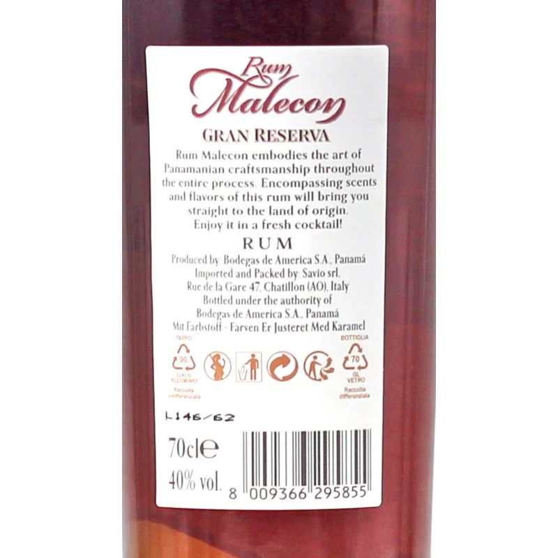 Malecon Rum Gran Reserva 8 Jahre 0,7 L 40% vol Malecon Rum Gran Reserva 8 Jahre 0,7 L 40% vol