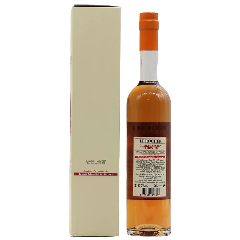 Le Rocher Clairin Ansyen 21 Monate Rum 0,7 L 47,7% Le Rocher Clairin Ansyen 21 Monate Rum 0,7 L 47,7%