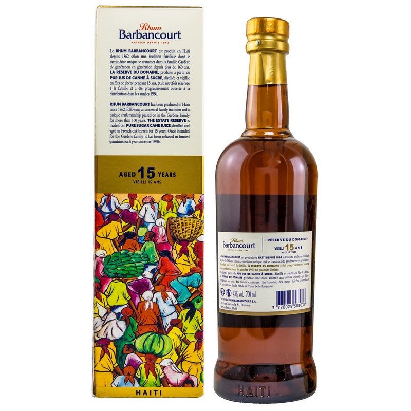 Rhum Barbancourt 15 Jahre Reserve du Domaine 0,7 L 43% vol Rhum Barbancourt 15 Jahre Reserve du Domaine 0,7 L 43% vol
