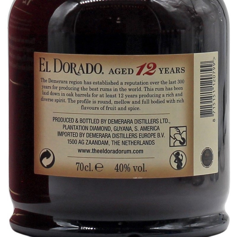 El Dorado 12 Jahre 0,7 L 40%vol El Dorado 12 Jahre 0,7 L 40%vol