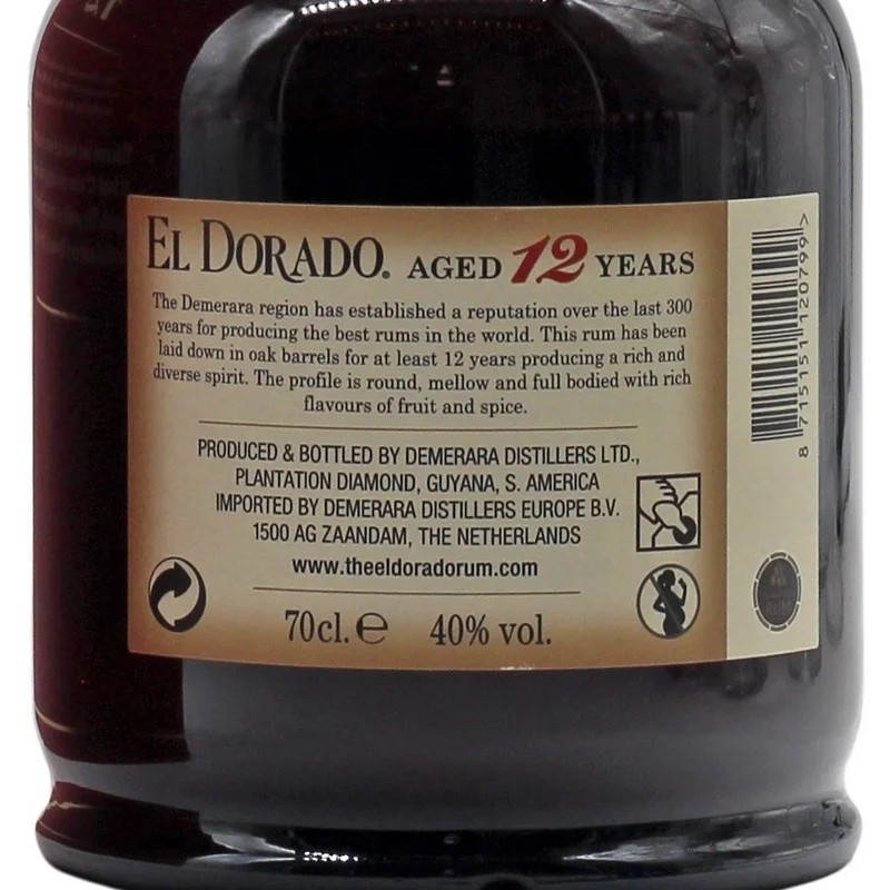 El Dorado 12 Jahre 0,7 L 40%vol El Dorado 12 Jahre 0,7 L 40%vol